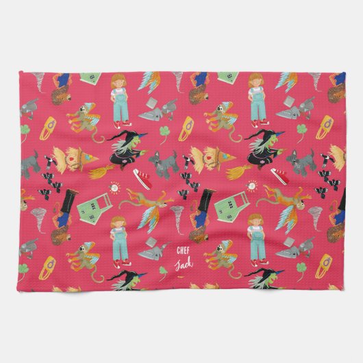 Linge De Cuisine Fun Wizard of Oz on red children's design (Horizontal)