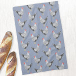 Linge De Cuisine Fun Wyandotte poulet Hen Aquarelle bleu<br><div class="desc">Une aquarelle ludique et capricieuse Wyandotte Chicken motif. Idéal pour les amateurs d'animaux ou d'oiseaux. Art original de Nic Squirrell.</div>