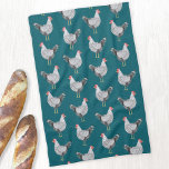 Linge De Cuisine Fun Wyandotte poulet Hen Aquarelle Turquoise Vert<br><div class="desc">Une aquarelle ludique et capricieuse Wyandotte Chicken motif. Idéal pour les amateurs d'animaux ou d'oiseaux. Art original de Nic Squirrell.</div>