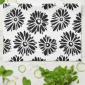 Linge De Cuisine Funky Black et blanc floral (Plié)