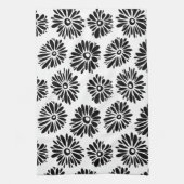 Linge De Cuisine Funky Black et blanc floral (Vertical)