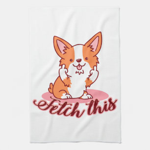 Linge De Cuisine Funky Corgi Chien moyen Dog Extraire ceci