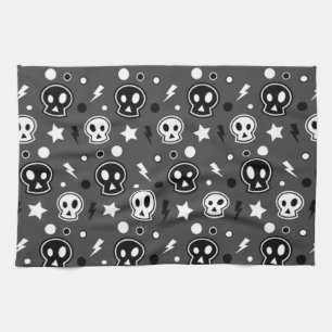 Linge De Cuisine Funky Dark Skull Motif