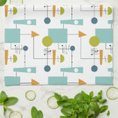 Linge De Cuisine Funky Geometry Flowchart Motif du milieu du siècle (Plié)