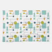 Linge De Cuisine Funky Geometry Flowchart Motif du milieu du siècle (Horizontal)