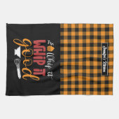 Linge De Cuisine Funky Pun de cuisson Il Bon Jaune Plaid Motif (Horizontal)