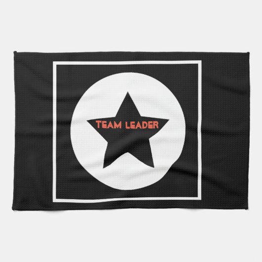 Linge De Cuisine Funky Team Leader Star Black and White (Horizontal)