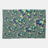 Linge De Cuisine Funky Trippy Eclectique Boho Hippie Abstrait Fract (Horizontal)