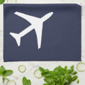 Linge De Cuisine Funky White Plane Avion Pilote (Plié)