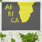 Linge De Cuisine Funky Yellow Africa African Continent Map (Plié)