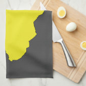 Linge De Cuisine Funky Yellow Africa African Continent Map (Quart Plié)