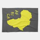 Linge De Cuisine Funky Yellow Africa African Continent Map (Horizontal)