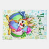 Linge De Cuisine Funny Bunny biting an Easter Egg (Horizontal)