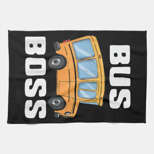 Linge De Cuisine Funny Bus Boss School Bus Driver (Horizontal)