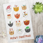 Linge De Cuisine Funny Cat Meowy Noël<br><div class="desc">Un tas de chats mignons et amusants en vacances d'hiver casquettes et accessoires pour vous faire sourire. Art original de Nic Squirrell. Modifiez le texte pour customiser.</div>
