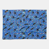 Linge De Cuisine Funny Chat et lumières de Noël motif (Horizontal)