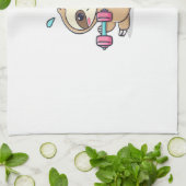 Linge De Cuisine Funny Chibi Sloth Workout Cute Kawaii Gym Cartoon (Plié)