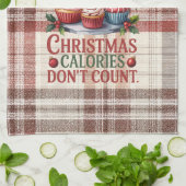 Linge De Cuisine Funny Christmas Calories Don't Count Kitchen Towel (Plié)