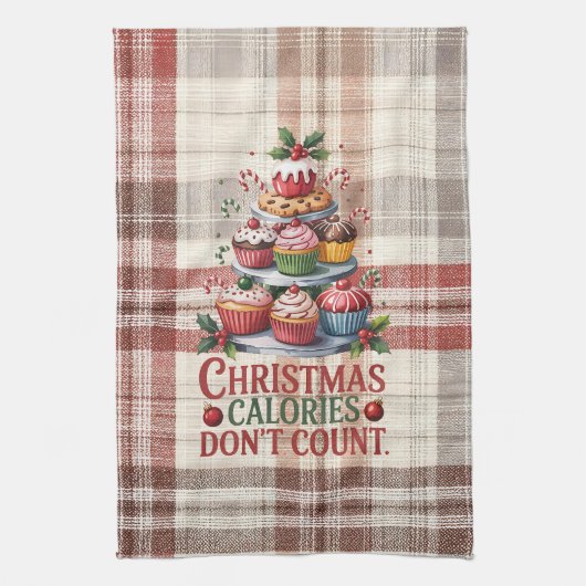 Linge De Cuisine Funny Christmas Calories Don't Count Kitchen Towel (Vertical)