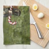 Linge De Cuisine Funny Christmas horse with Santa a smiling (Quart Plié)