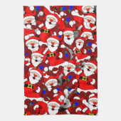 Linge De Cuisine Funny Christmas Modern Whimsical Père Noël Collage (Vertical)