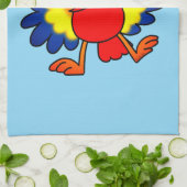 Linge De Cuisine Funny Colorful Cartoon Parrot Bird (Plié)