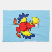 Linge De Cuisine Funny Colorful Cartoon Parrot Bird (Horizontal)