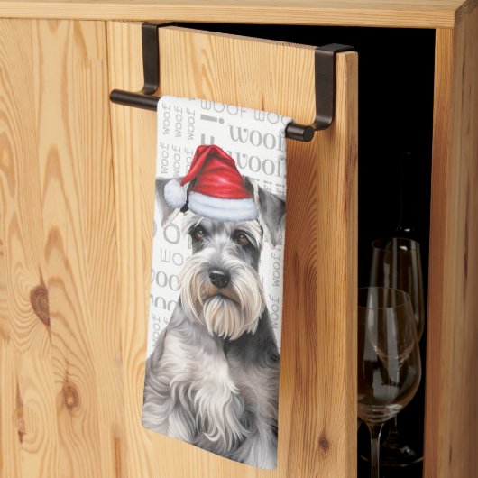 Linge De Cuisine Funny Dog Lover Holiday Schnauzer Christmas (Pliage en tiers)