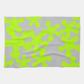 Linge De Cuisine Funny gris néon vert citron motif moderne (Horizontal)