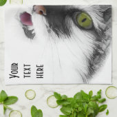 Linge De Cuisine Funny happy cat personnalisable (Plié)