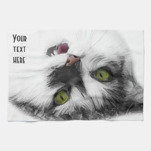 Linge De Cuisine Funny happy cat personnalisable