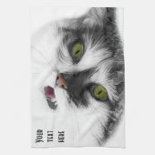 Linge De Cuisine Funny happy cat personnalisable (Vertical)