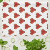 Linge De Cuisine Funny Heart Pattern gold red + your backgr. & (Plié)