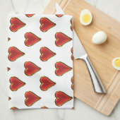 Linge De Cuisine Funny Heart Pattern gold red + your backgr. & (Quart Plié)