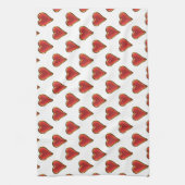 Linge De Cuisine Funny Heart Pattern gold red + your backgr. & (Vertical)