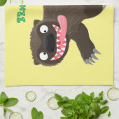 Linge De Cuisine Funny hungry wolverine animal cartoon (Plié)