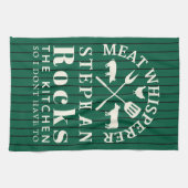 Linge De Cuisine Funny personalized Kitchen Meat Whisperer Green (Horizontal)