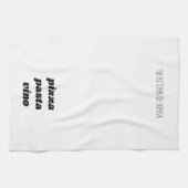 Linge De Cuisine Funny Pizza Pasta Vino Nom Blanc Noir Cuisine (Horizontal)