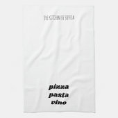 Linge De Cuisine Funny Pizza Pasta Vino Nom Blanc Noir Cuisine (Vertical)