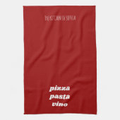 Linge De Cuisine Funny Pizza Pasta Vino Nom Rouge Blanc Italie (Vertical)