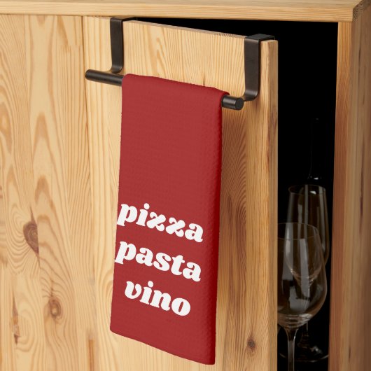 Linge De Cuisine Funny Pizza Pasta Vino Nom Rouge Blanc Italie (Pliage en tiers)