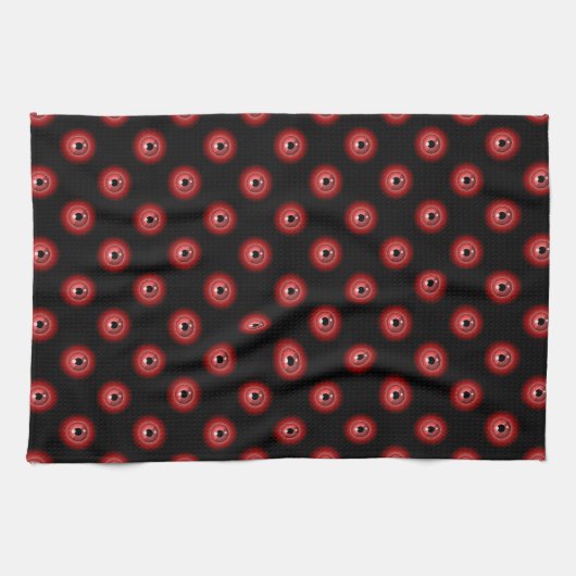 Linge De Cuisine Funny Red Black Evil Devil OEil Magique (Horizontal)