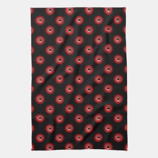 Linge De Cuisine Funny Red Black Evil Devil OEil Magique (Vertical)
