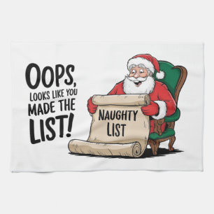 Linge De Cuisine Funny Santa Claus Naughty List Design de Noël