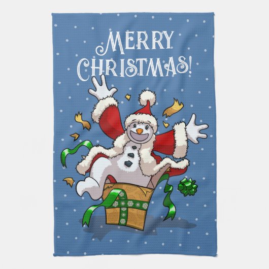Linge De Cuisine Funny Snowman Merry Christmas Surprise Cartoon (Vertical)