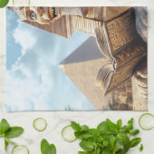 Linge De Cuisine Funny Sphinx Statue Lecture Ancien Livre en Egypte (Plié)