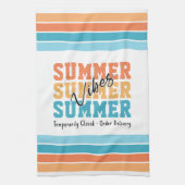 Linge De Cuisine Funny Summer Vibes Tropical Stripes Customizable (Vertical)