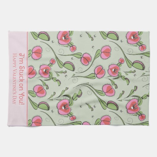 Linge De Cuisine Funny Valentine's Day Vénus Flytrap Plante (Horizontal)