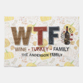Linge De Cuisine Funny WTF Wine Turkey Family Thanksgiving (Horizontal)