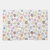 Linge De Cuisine Fuzzy Flower Rpt Pattern Pastels on White (Horizontal)